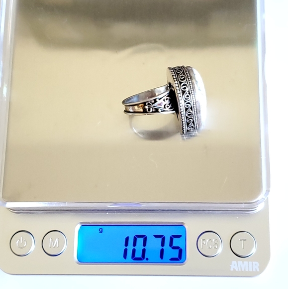 Vintage Southwest White Buffalo Turquoise Ring Sz8 - Picture 7 of 11